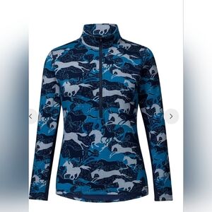 Kerrits Plush Printed Fleece Half Zip Top Size Medium